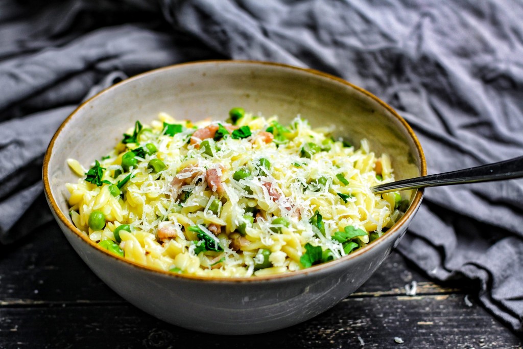 erbsen-orzo-risotto